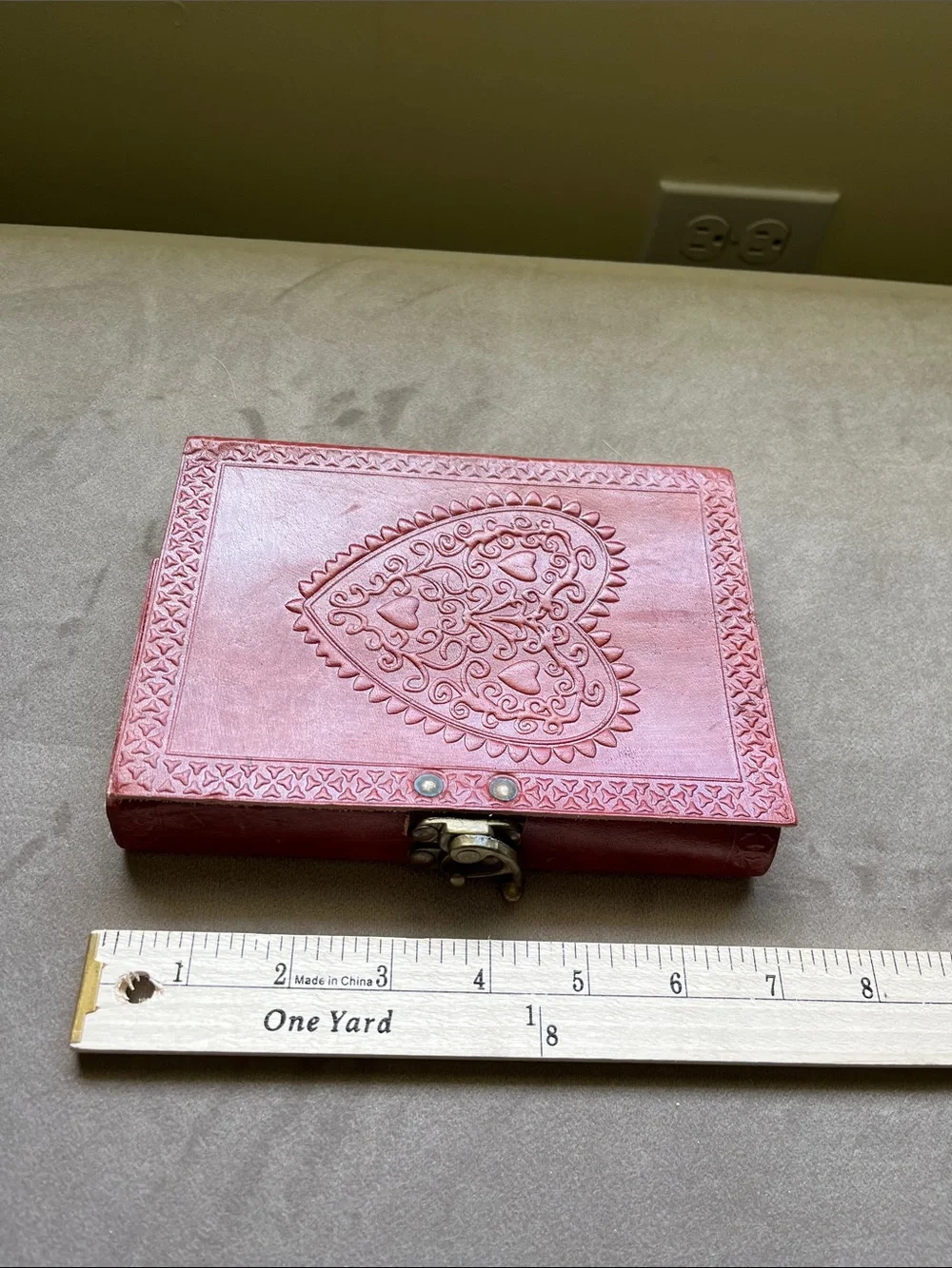 Red Embossed Heart Lock Journal Notebook - Unbranded